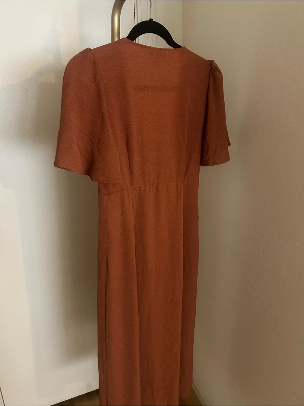 New Look Rust Brown Tie Front Midi Dress Size 6 - Picture 5 of 5